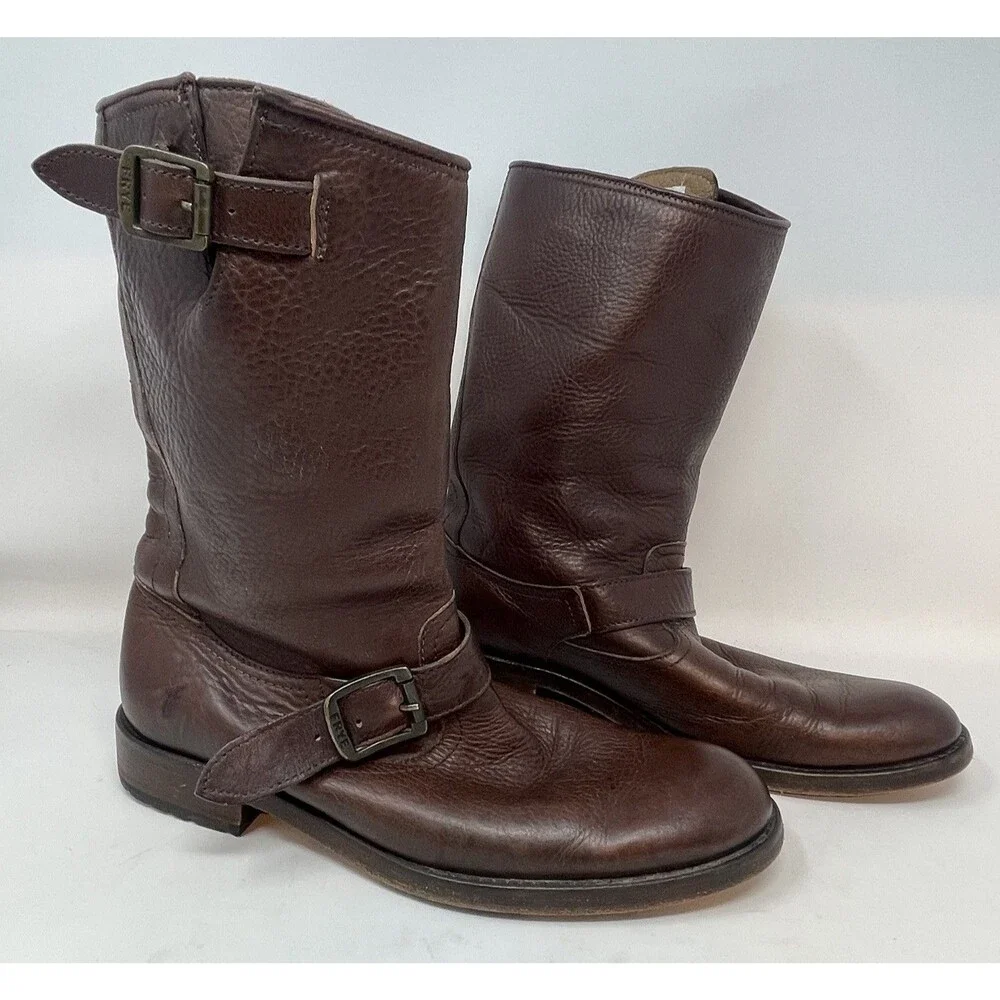 Frye Jackson Engineer Leather Biker Boots Men’s 8 D 87825